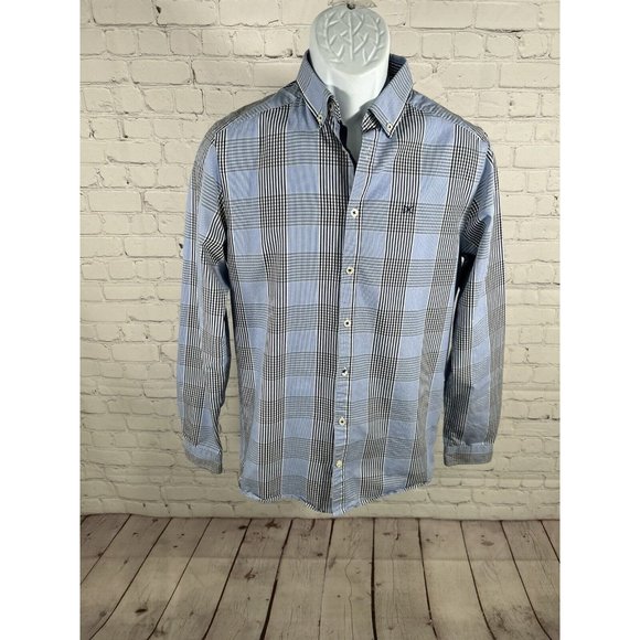 Tailored Originals Blue Plaid Long Sleeve Button Up Men’s Dress Shirt Size S - Picture 1 of 11
